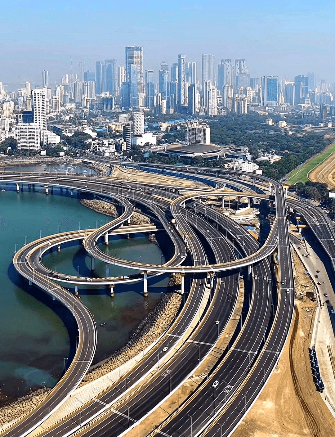 Mumbai infrastructure — aerial view of highway interchange
